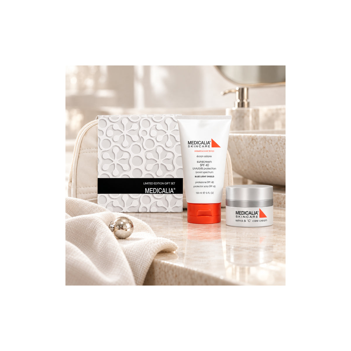 MEDICALIA Retinol and C & Sunscreen Gift Bag — Medicalia Retinol and C Care Cream & Sunscreen Gift Bag - lifestyle