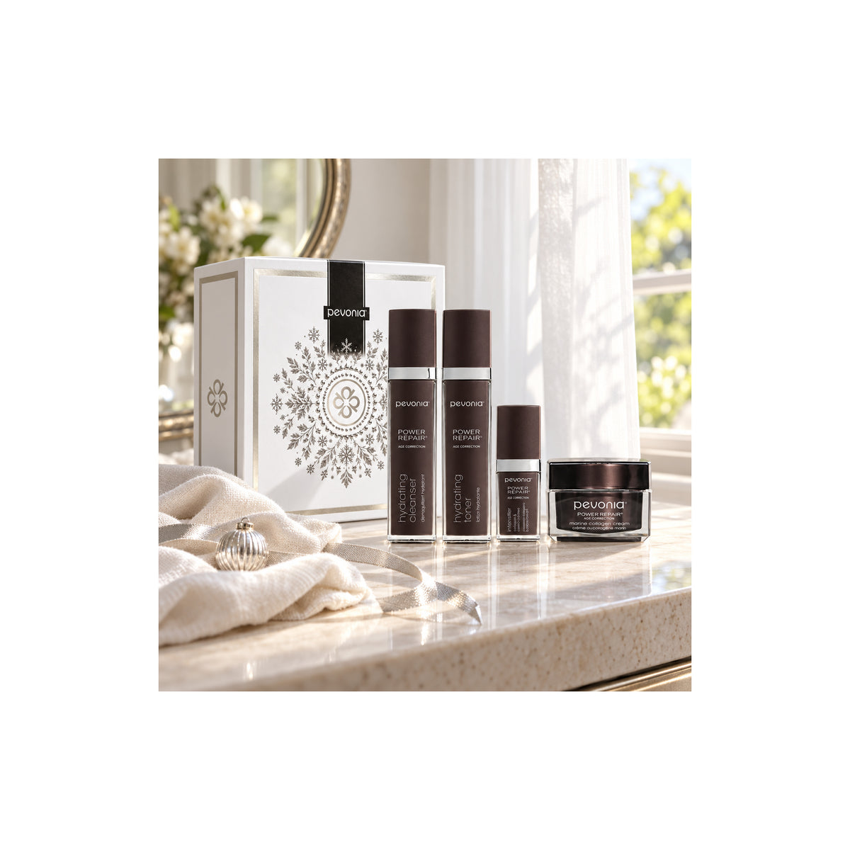 PEVONIA AGE CORRECTION COLLAGEN GIFT BOX — Age Correction Collagen Gift Set - Lifestyle