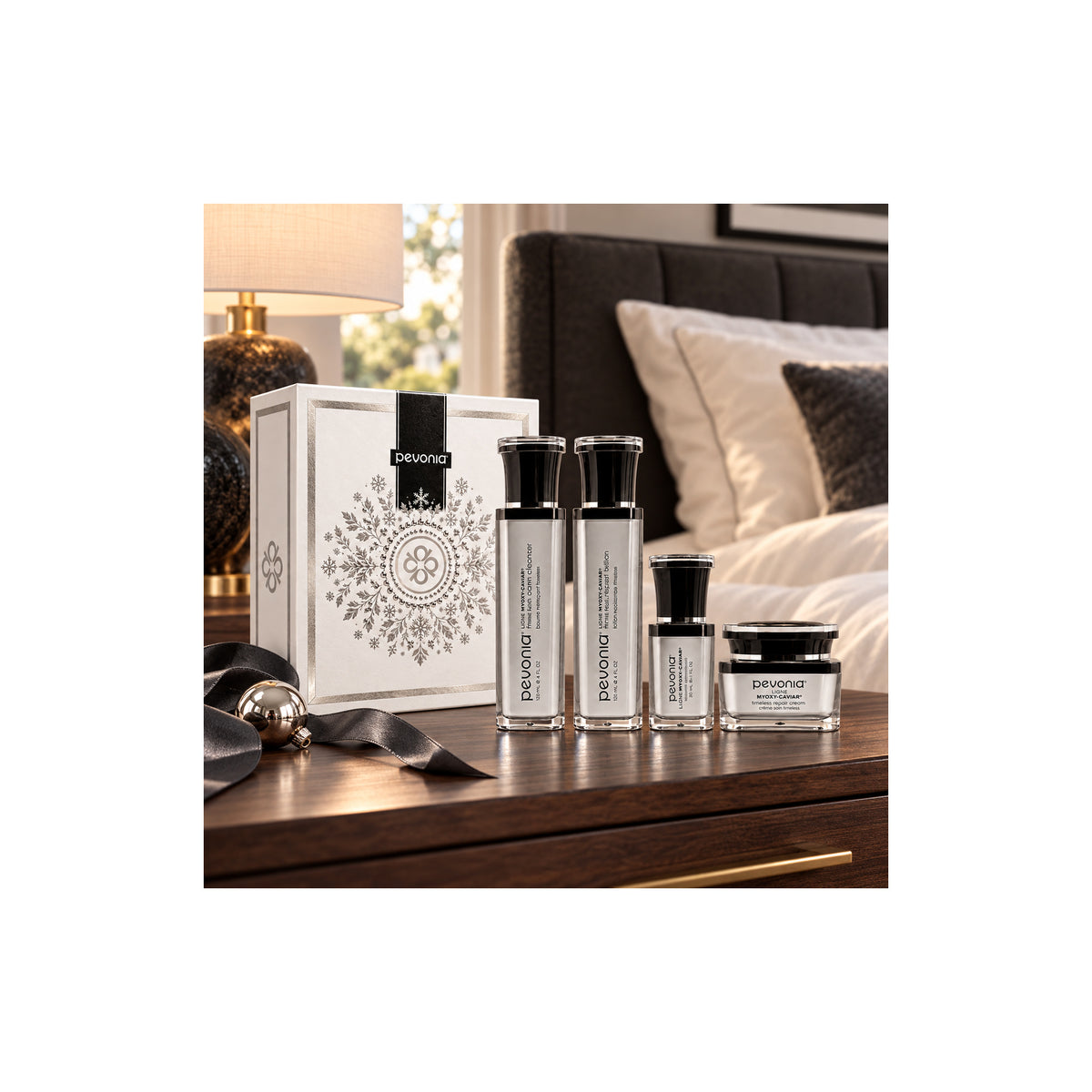 PEVONIA CAVIAR LUXURY DE-AGEING GIFT BOX — Caviar Luxury De-Ageing Gift Set - lifestyle
