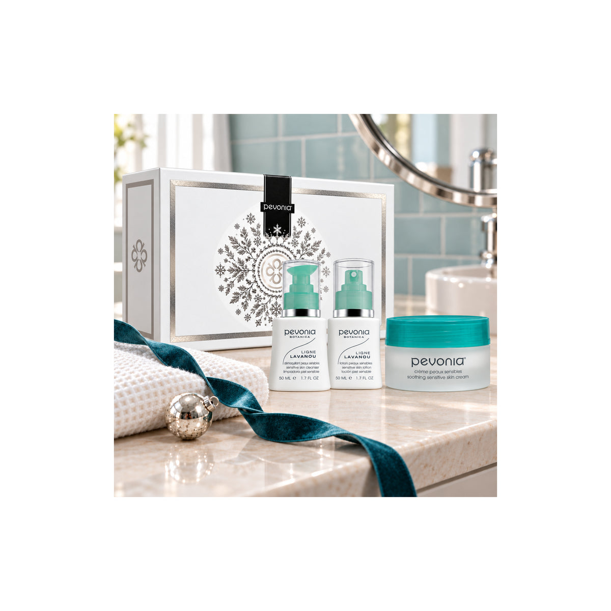 PEVONIA Sensitive Skin Gift Box — Sensitive Skin Essentials Gift Pack - lifestyle