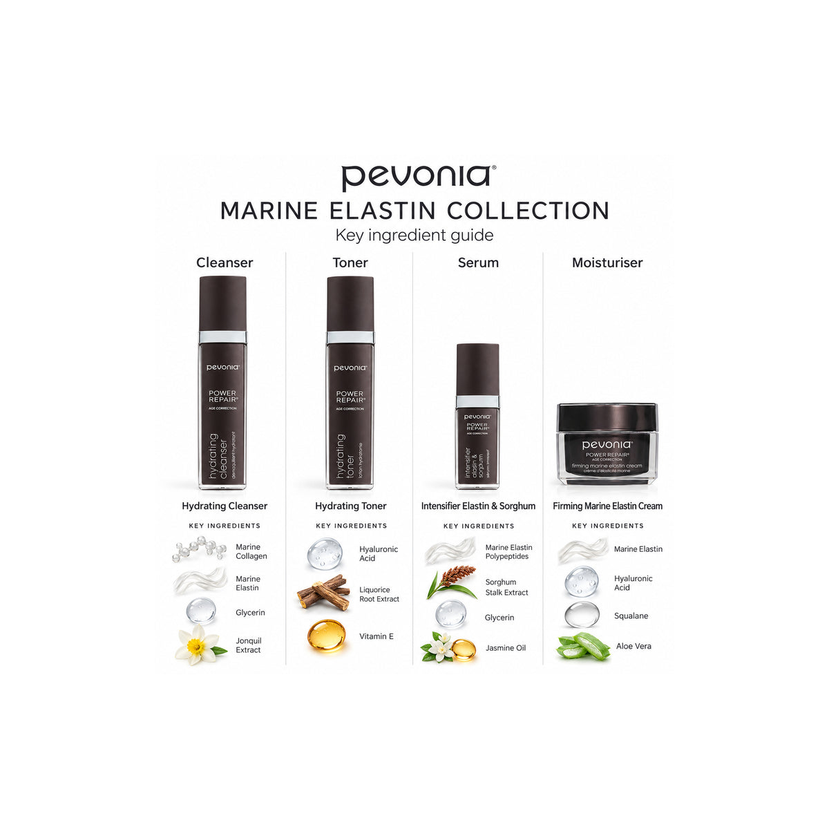 PEVONIA AGE CORRECTION ELASTIN GIFT BOX — Ingredient Guide