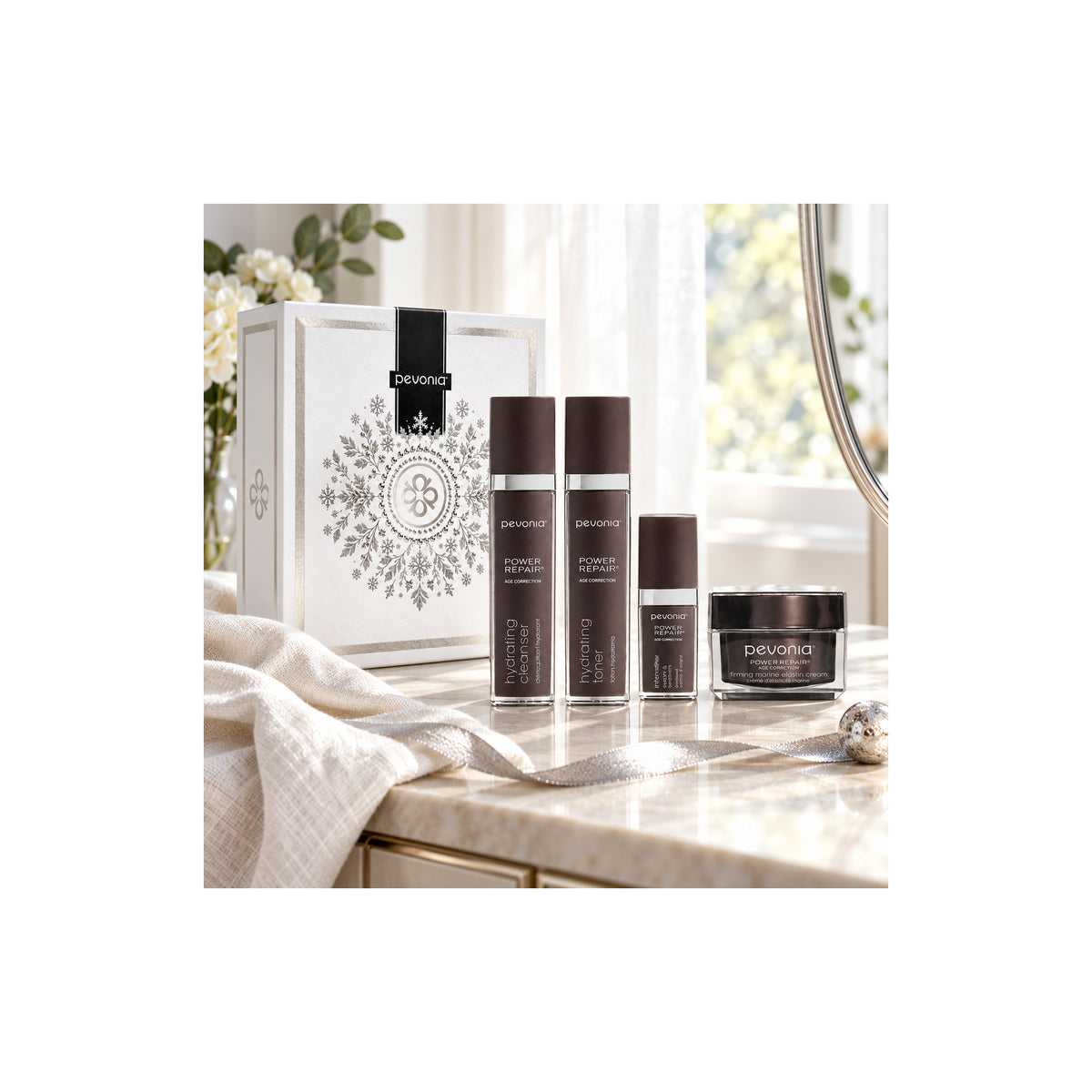 PEVONIA AGE CORRECTION ELASTIN GIFT BOX — Age Correction Elastin Gift Set - lifestyle
