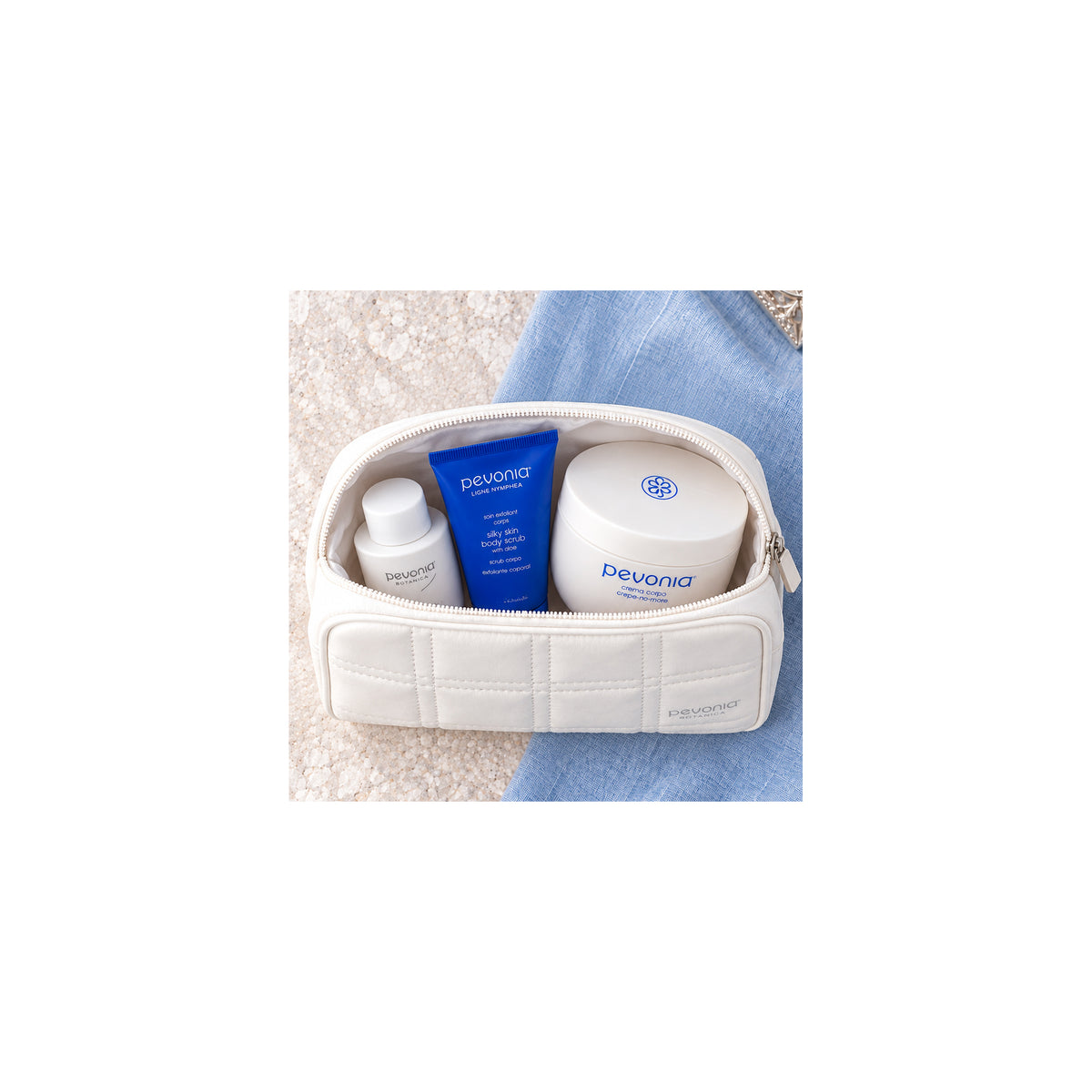PEVONIA Crepe-No-More Body Gift Bag — Crepe-No-More Body Gift Bag - white bag
