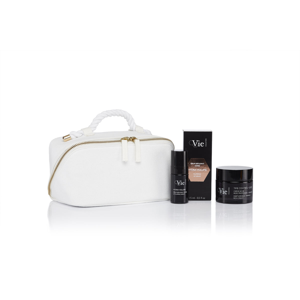 VIE COLLECTION Time Control Ritual Gift Set with face cream, lip serum and white pouch
