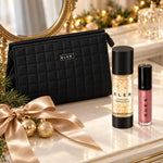 ELES Colour Balm & Lumiere Glow Primer Gift Set displayed on a festive vanity. File: eles-colour-balm-and-lumiere-glow-primer-gift-set-christmas-vanity-2026.jpg