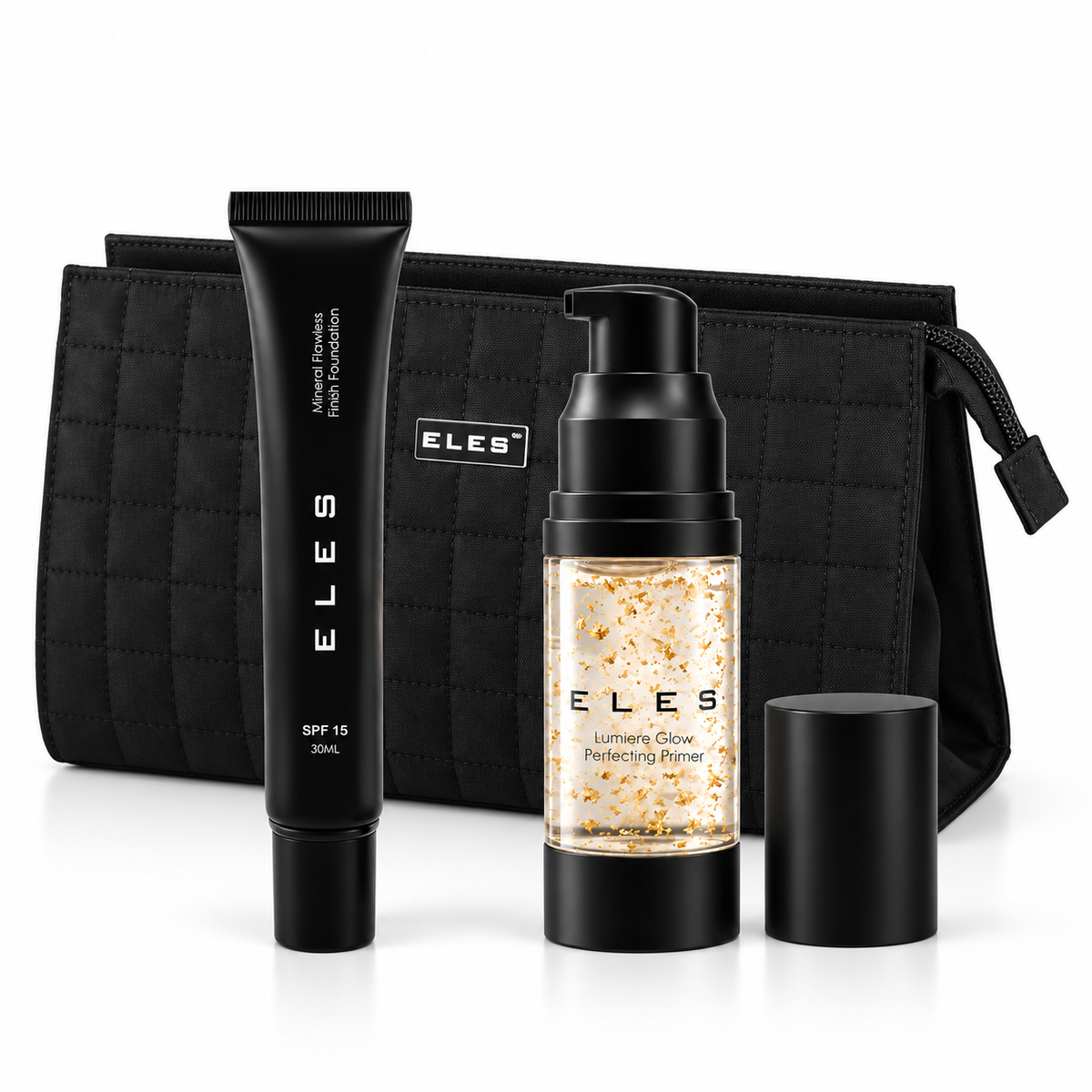ELES Mineral Flawless Finish Foundation & Lumiere Glow Primer Christmas Gift Set — Packshot