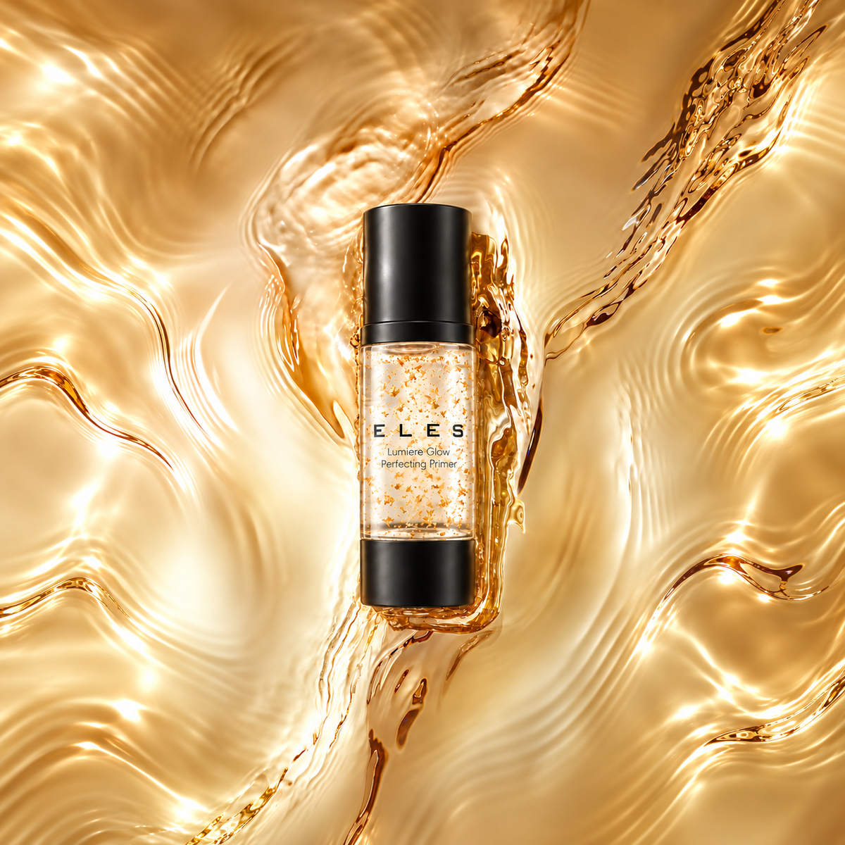 ELES Lumiere Glow Perfecting Primer with flowing gold