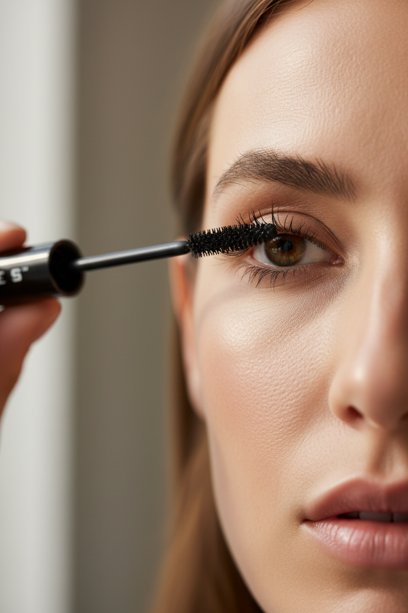 “ELES Lush Mascara applied to lashes for a natural, lifted everyday look”