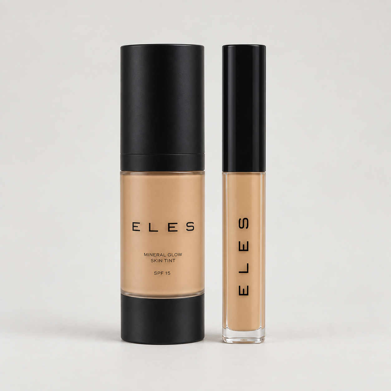 ELES Mineral Glow Complexion Duo with Mineral Glow Skin Tint SPF 15 and Adjustable Coverage Concealer