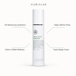 Hubislab A.C Clearing Active Control Moisturiser 120ml with benefit callouts for oil-balancing hydration, visible redness, pore refinement and a fresh matte finish.