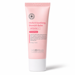 Pink tube of Herb & Soothing Blemish Balm with white cap on a white background