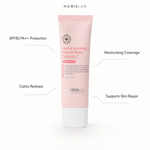 Hubislab Herb 8 Soothing Blemish Balm SPF30 PA++ 50g with benefit callouts for SPF30 PA++ protection, redness comfort, moisturising coverage and skin repair support.