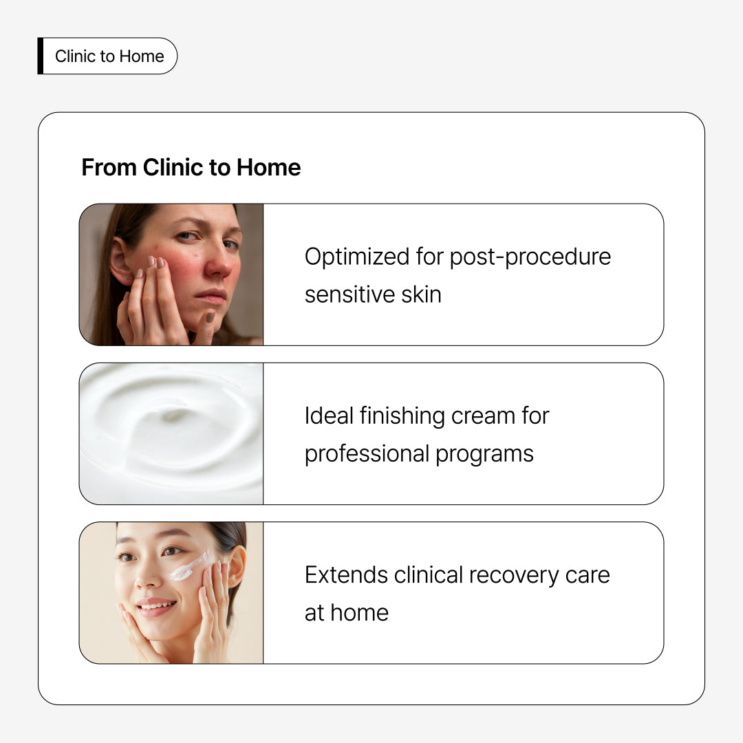 Hubislab Minecel Fix Clear Cream 50ml  for sensitive, dry or post-treatment skin. Benefit callout