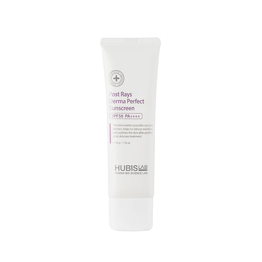 Tube of HUBISLAB Derma Perfect Sunscreen 40g on a white background
