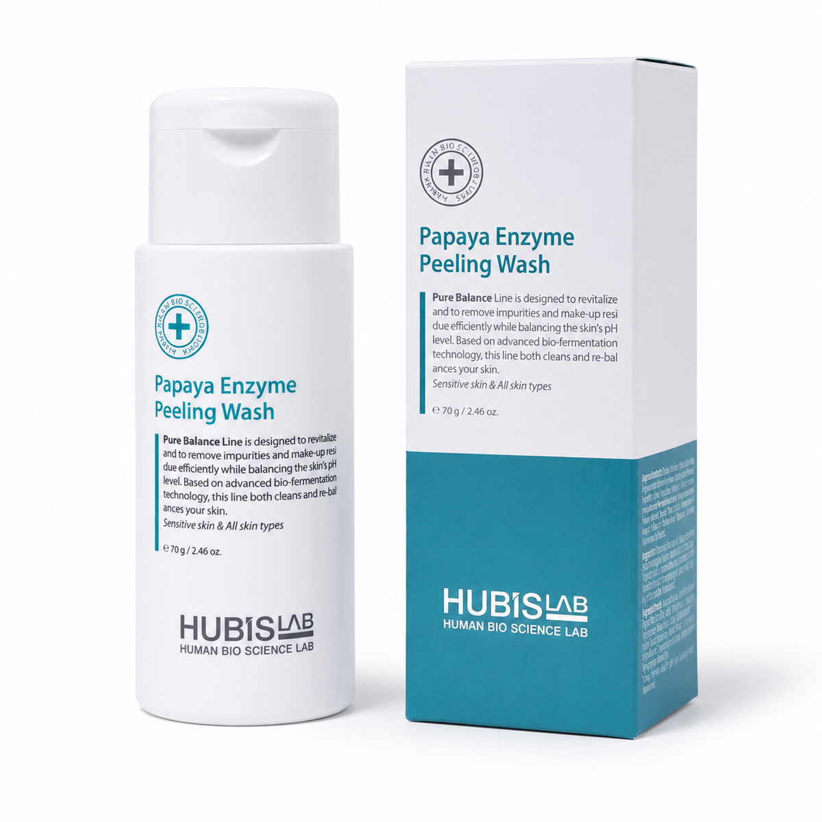 Hubis Lab Papaya Enzyme Peeling Wash with packaging on a white background