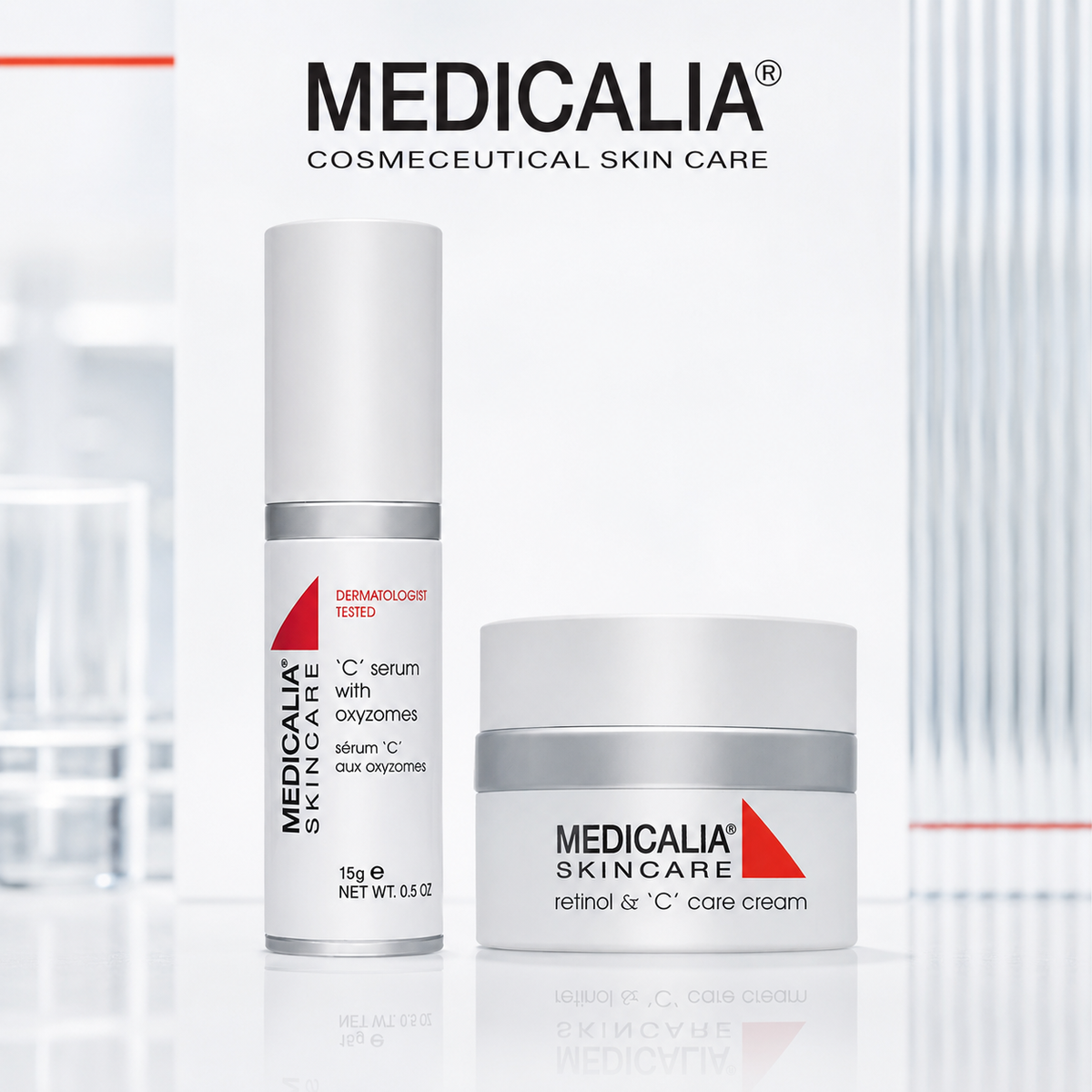 MEDICALIA Anti-Ageing Vitamin C Bundle – Retinol & C Care Cream + C Serum with Oxyzomes