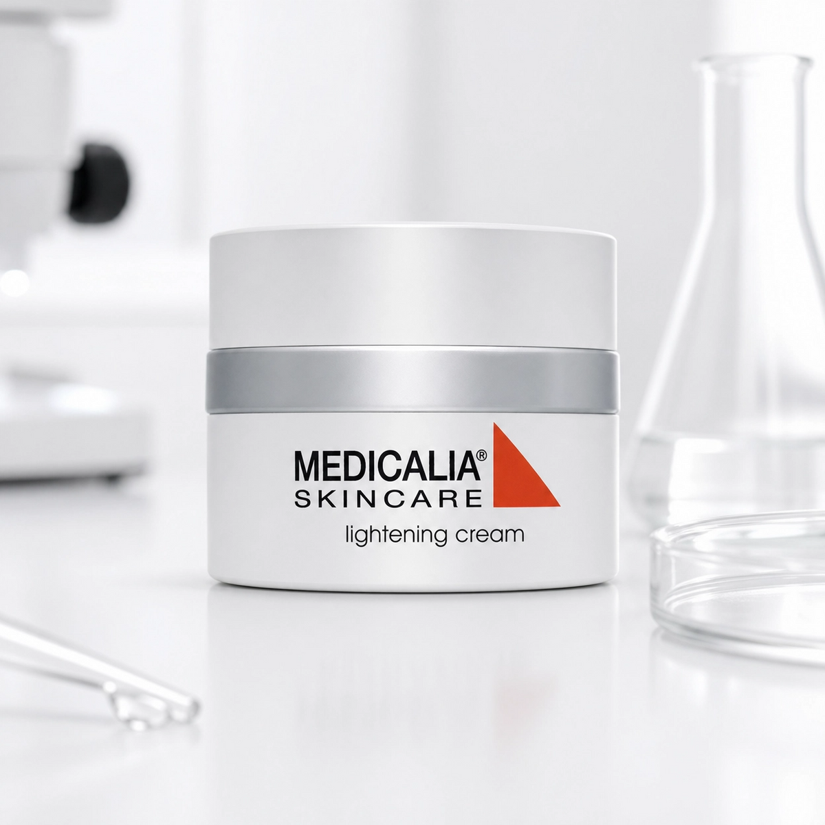 Medicalia Skincare lightening cream jar on a white background