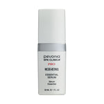 A white bottle with a pump dispenser labeled Pevonia Spa Clinica Pro Micro-Retinol Essential Serum.