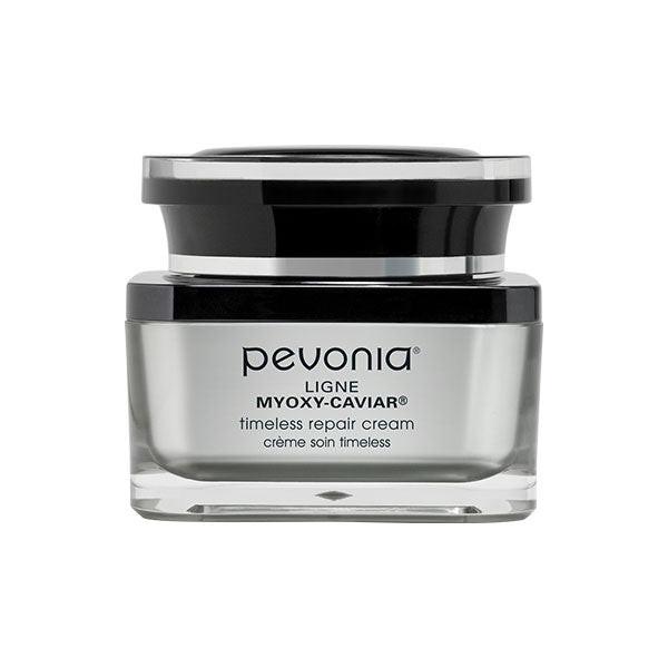 Pevonia timeless repair cream jar on a white background