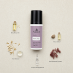 Naturys Anti-Age B-tox Like Effect Cream 50ml surrounded by labelled key ingredients including Rice Bran Oil, Oat Extract, Acetyl-Hexapeptide-8, Shea Butter and Red Seaweed Extract on a warm cream stone surface
