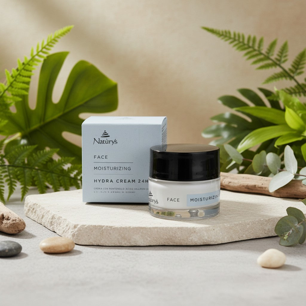 NATURYS Moisturising Hydra Cream 24H - 50ml on a neutral background