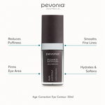 Pevonia Age Correction Eye Contour 30ml with benefits for puffiness, fine lines, firmness and hydration