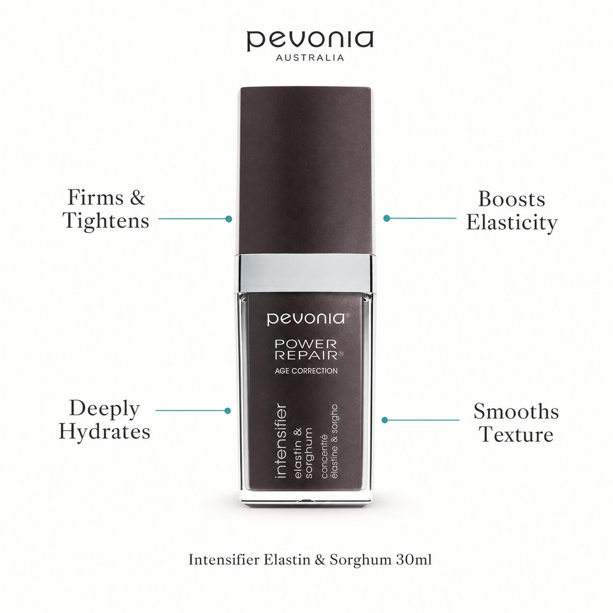 Pevonia Age Correction Intensifier Elastin and Sorghum 30ml with benefits for firmness, elasticity, hydration and smoother texture
