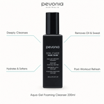 Pevonia Aqua-Gel Foaming Cleanser 200ml with benefits for deep cleansing, oil and sweat removal, hydration and post-workout refresh
