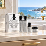 PEVONIA CAVIAR LUXURY DE-AGEING GIFT BOX in an Australian summer Christmas setting. File: pevonia-caviar-luxury-de-ageing-gift-box-australian-summer-2026.jpg