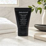 Pevonia Collagen Boost Eye Contour 30ml on a luxury bathroom vanity for men's fine lines, dryness and tired-looking eyes