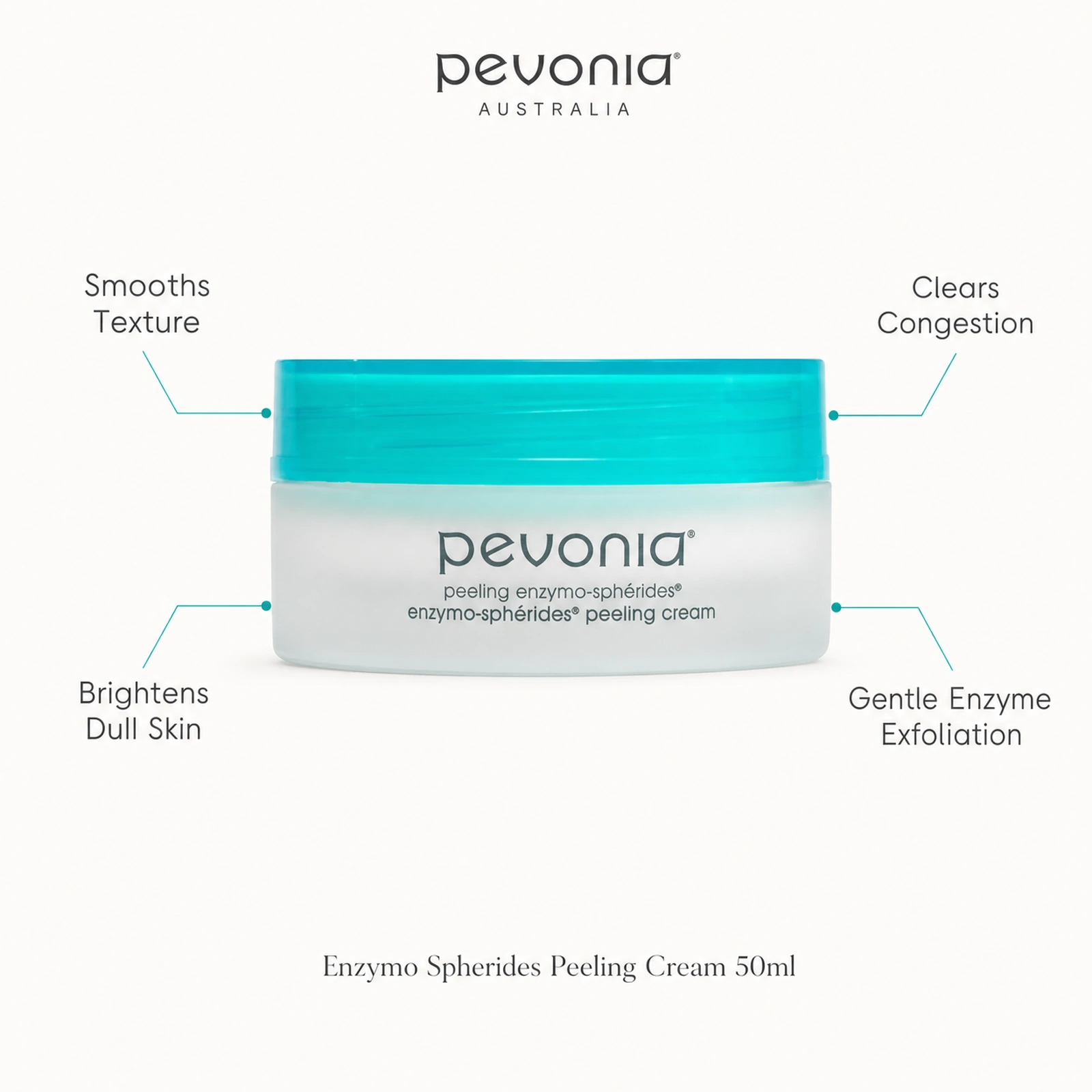 Pevonia Enzymo Spherides Peeling Cream 50ml with benefits for texture, dullness, congestion and gentle enzyme exfoliation
