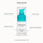 Pevonia Evolutive Eye Cream 15ml with benefits for hydration, fine lines, firmness and overnight repair