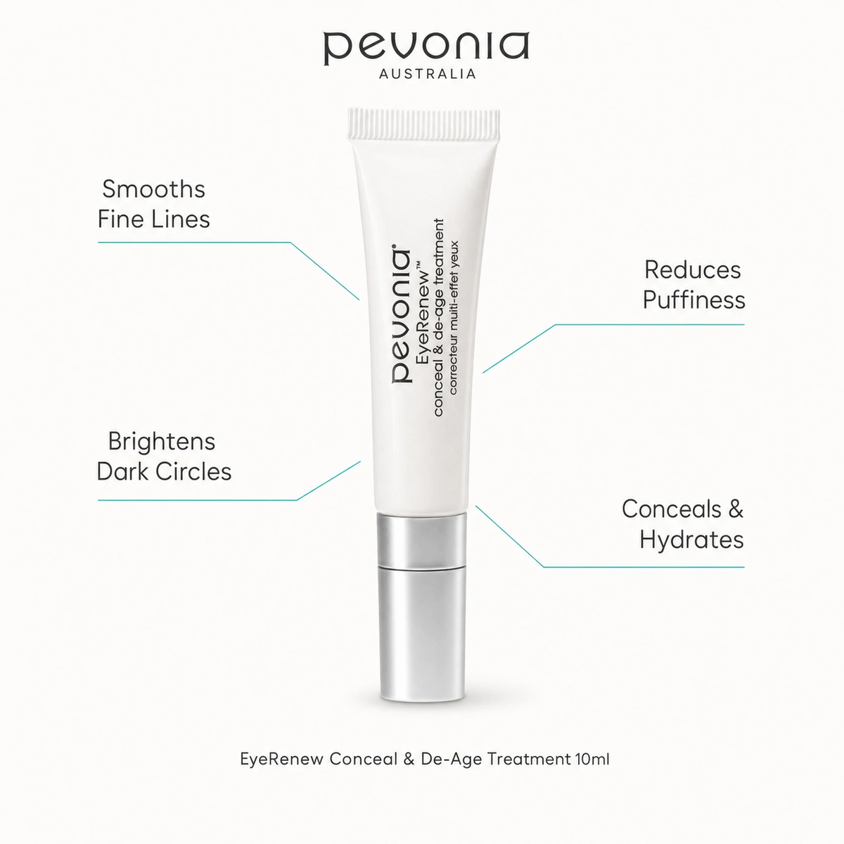 Pevonia EyeRenew Conceal and De-Age Treatment 10ml with benefits for fine lines, dark circles, puffiness, concealing and hydration