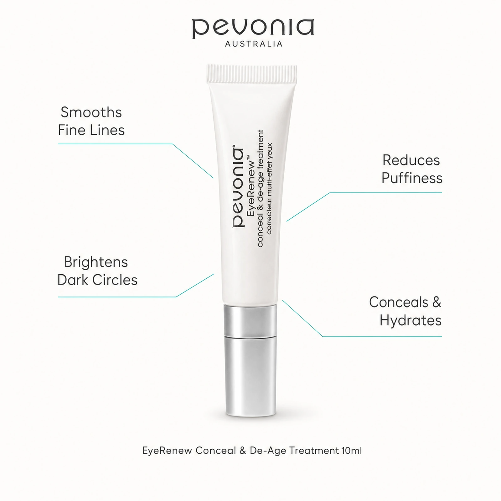 Pevonia EyeRenew Conceal and De-Age Treatment 10ml with benefits for fine lines, dark circles, puffiness, concealing and hydration