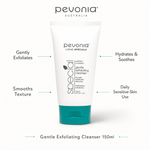 Pevonia Gentle Exfoliating Cleanser 150ml with benefits for gentle exfoliation, smoother texture, hydration and daily sensitive-skin use