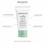 Pevonia Green Apple Mask 50ml with benefits for instant brightness, refined pores, hydration and reduced shine
