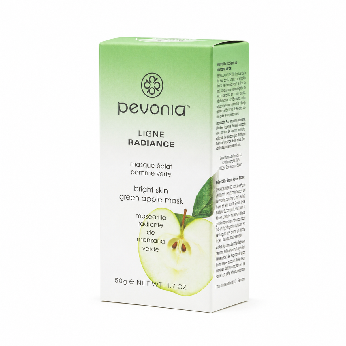 Pevonia Green Apple Mask 50ml Boxed on a white background