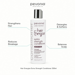 Pevonia Hair Energize Extra-Strength Conditioner 250ml with benefits for stronger hair, reduced breakage, detangling, softness and scalp balance