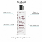 Pevonia Hair Energize Extra-Strength Shampoo 250ml with benefits for stronger hair, scalp balance, reduced shedding and volume