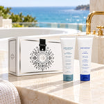 Pevonia Hand & Foot Gift Pack in an Australian summer Christmas setting. File: pevonia-hand-and-foot-gift-pack-australian-summer-2026.jpg