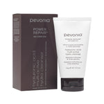 Pevonia Power Repair hyaluronic acid multi-active Hydra Cleanser tube and boxed with packaging on a white background