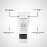 Pevonia Hyaluronic Acid Multi-Active Hydra Cleanser with call out connector ingredients and use 150g