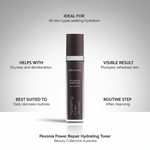 Pevonia Power Repair Hydrating Toner with product details on a gray background