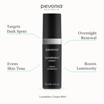 Pevonia Lumablanc Cream 40ml with benefits for dark spots, even skin tone, overnight renewal and luminous skin