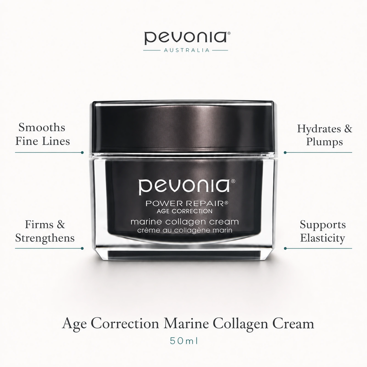 Pevonia Age Correction Marine Collagen Cream 50ml with benefits for fine lines, firmness, hydration and elasticity