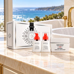 PEVONIA Micro Retinol Essential Gift Box in an Australian summer Christmas setting. File: pevonia-micro-retinol-essential-gift-box-australian-summer-2026.jpg