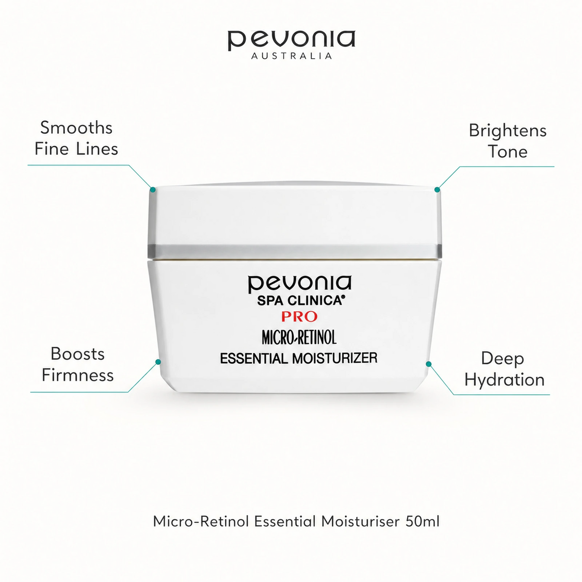 Pevonia Micro-Retinol Essential Moisturiser 50ml with benefits for fine lines, firmness, tone and deep hydration