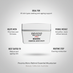 Pevonia Micro-Retinol Essential Moisturizer with product details on a gray background