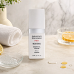Pevonia Micro-Retinol Essential Serum 30ml on a luxury bathroom vanity for mature, dull and sun-damaged skin
