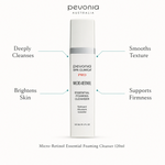 Pevonia Micro-Retinol Essential Foaming Cleanser 120ml with benefits for cleansing, texture, brightness and firmness